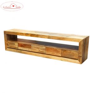 Jasna drewniana szafka rtv- Zen Mango- 220cm