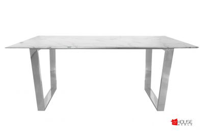 Oryginalny marmurowy stół na srebrnych nogach 180cm